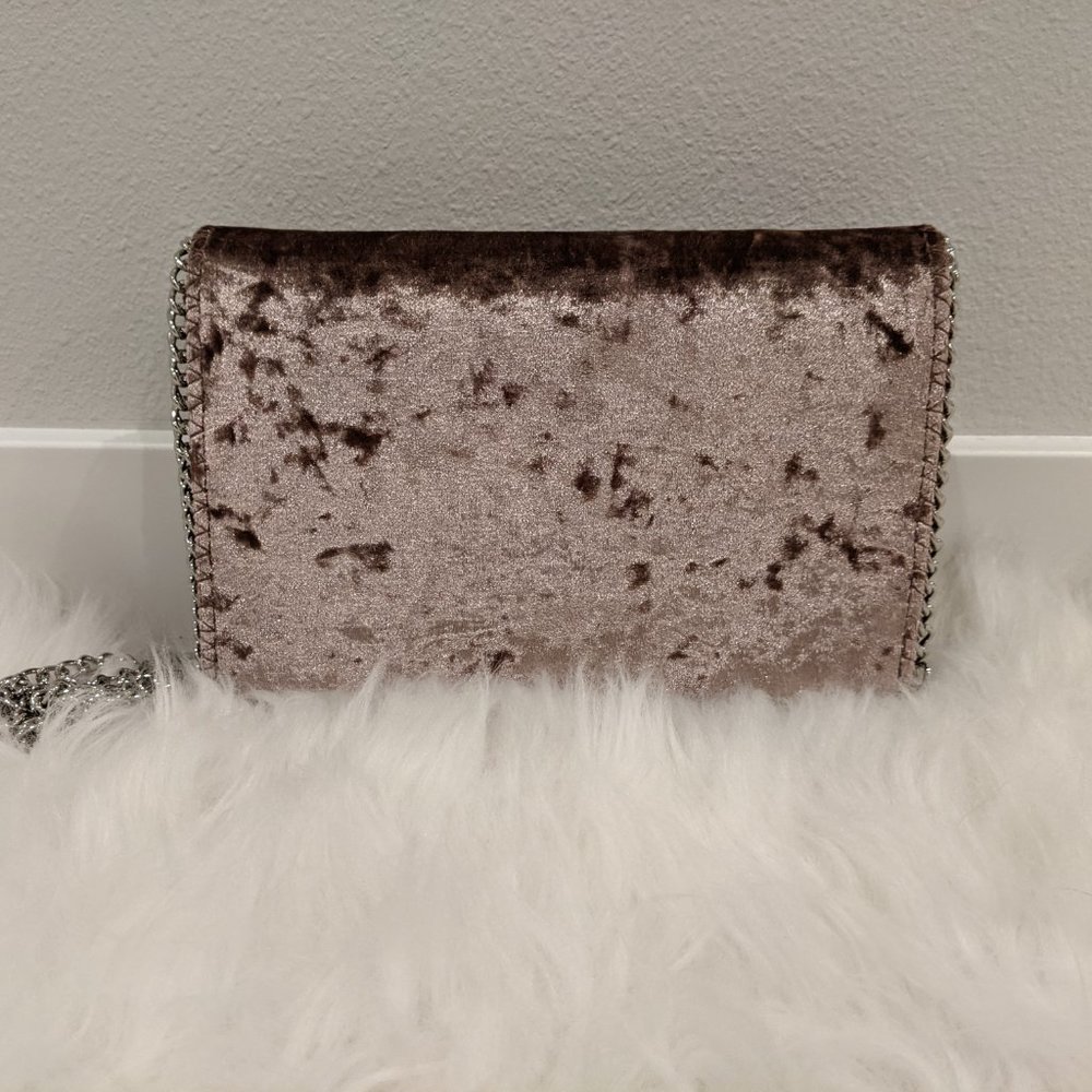 NEW Chelsea28 Velour Velvet Chain Purse Shoulder Bag Clutch